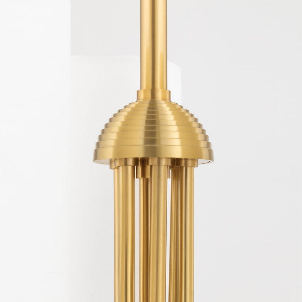 Esilora Harlem Chandelier — Belgian Linen Drum Shades