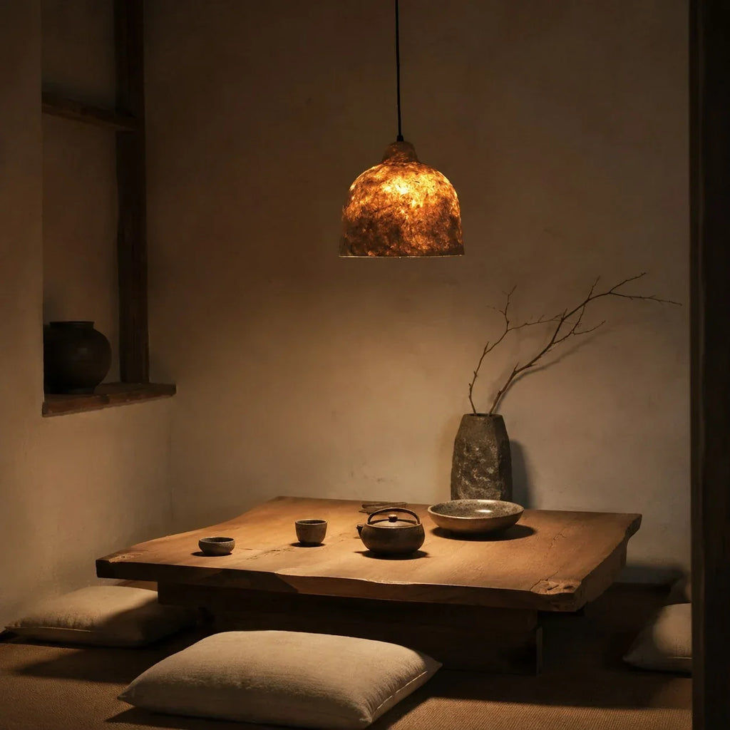 Handwoven Paper Bell Ceiling Pendant Light