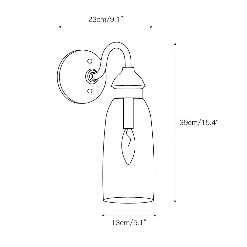 Halstead Wall Lamp — Single Head, 13cm Depth