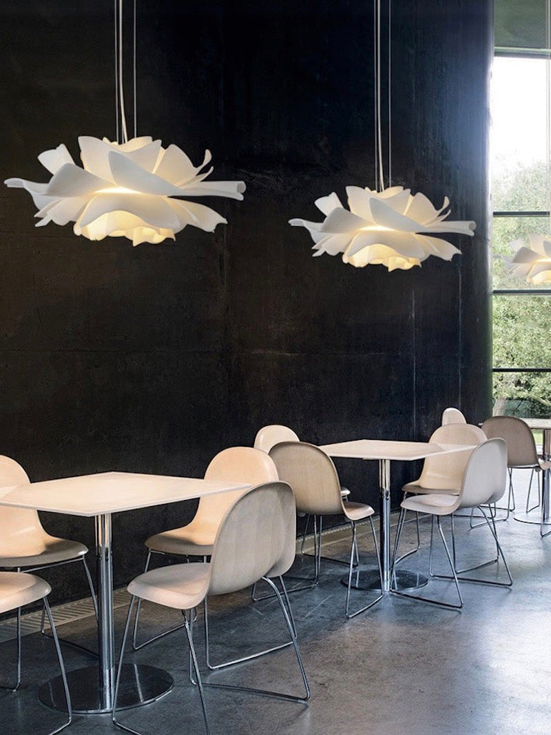 Handcrafted White Lotus Flower Acrylic Pendant Light — Vintage Nordic Ceiling Lamp