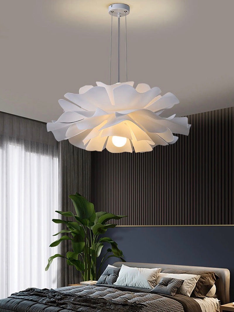 Handcrafted White Lotus Flower Acrylic Pendant Light — Vintage Nordic Ceiling Lamp