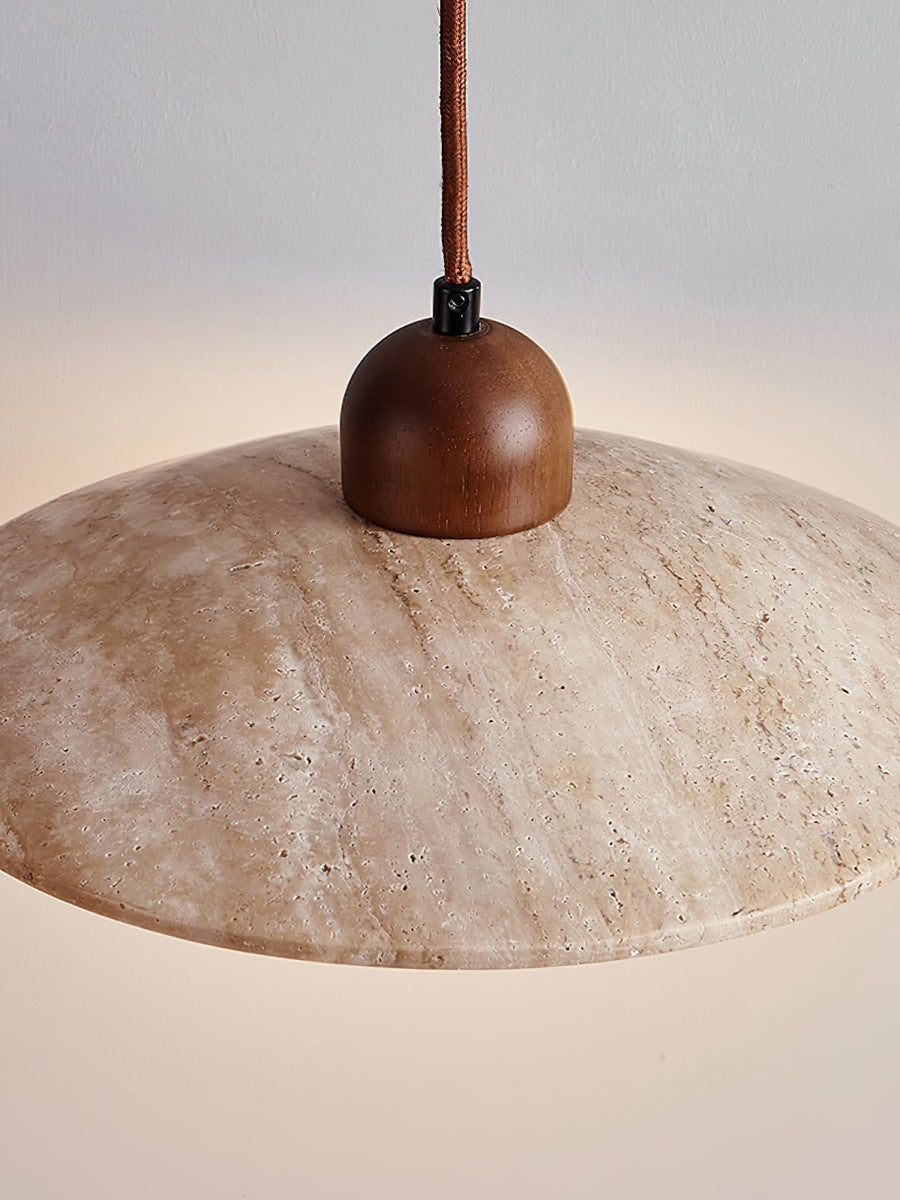 Travira Travertine Floating Plate Pendant Light — Nordic Contemporary Design