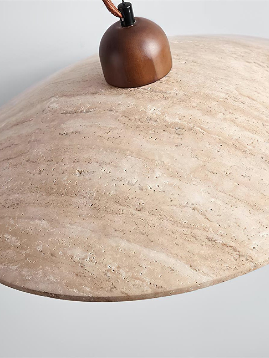Travira Travertine Floating Plate Pendant Light — Nordic Contemporary Design