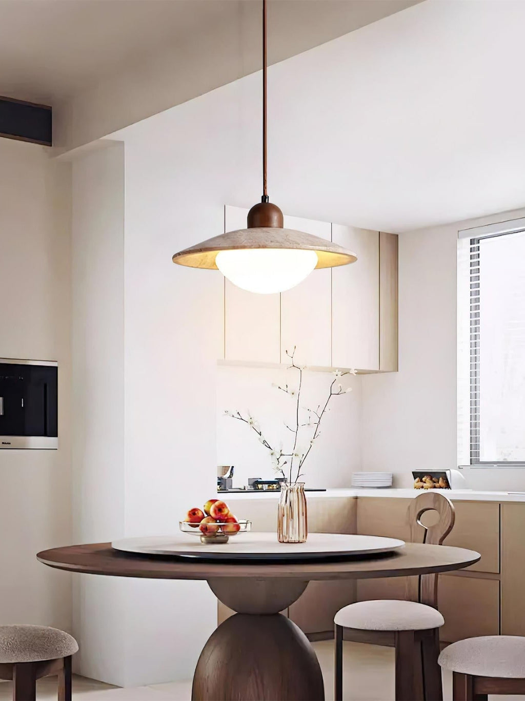 Travira Travertine Floating Plate Pendant Light — Nordic Contemporary Design