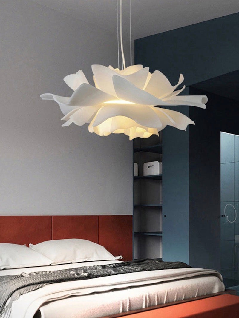 Handcrafted White Lotus Flower Acrylic Pendant Light — Vintage Nordic Ceiling Lamp