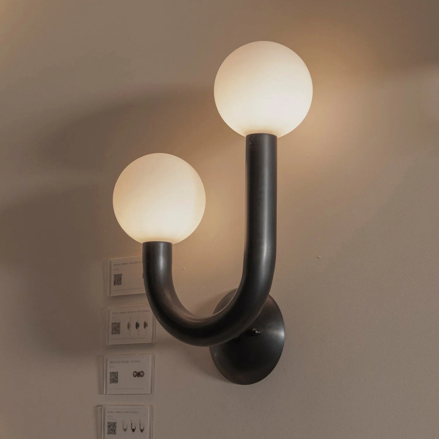 Happy Glass Wall Lamp — Asymmetrical Dual-Head Design