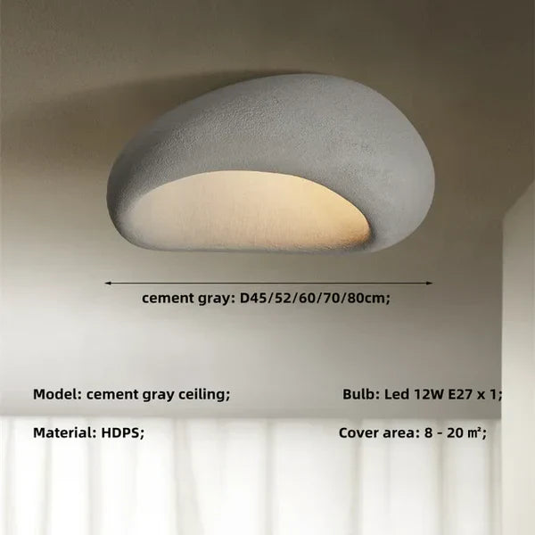 Wabi Sabi Ceiling Light – Soft Warm Radiance with Natural Stone Texture | fashely