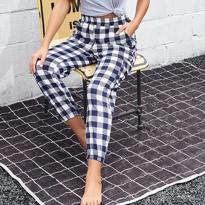 Pantalon Jogger à Carreaux Style "Cargo" avec Taille Élastiquée