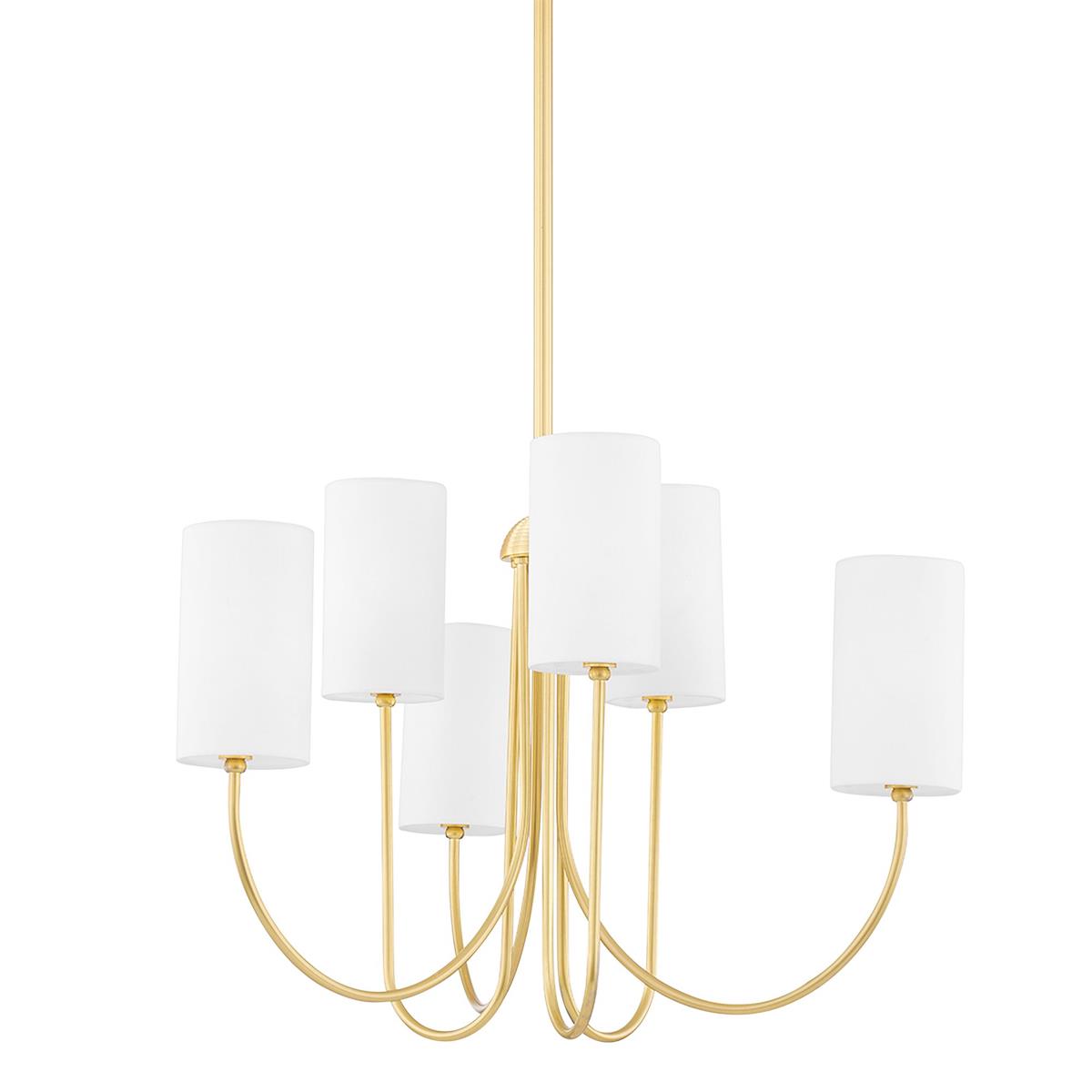 Esilora Harlem Chandelier — Belgian Linen Drum Shades