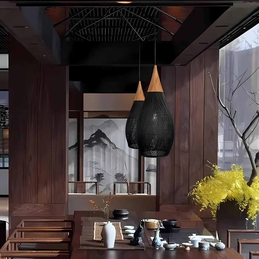 Handcrafted Rattan Pendant Lamp — Tapestry Ceiling Light
