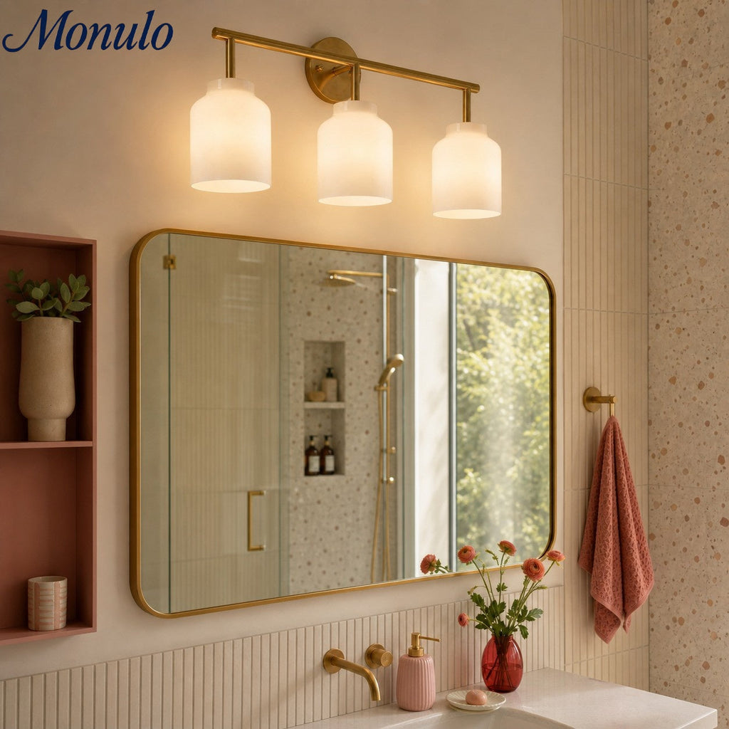 Hanton Modern 3-Light Wall Sconce — Slim Profile Milk Glass Fixture