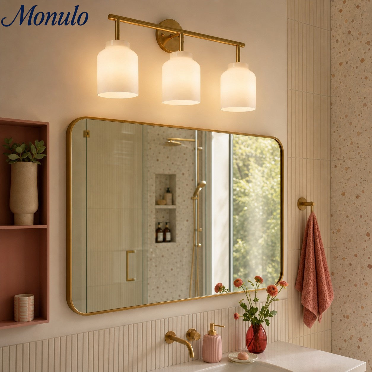 Hanton Modern 3-Light Wall Sconce — Slim Profile Milk Glass Fixture