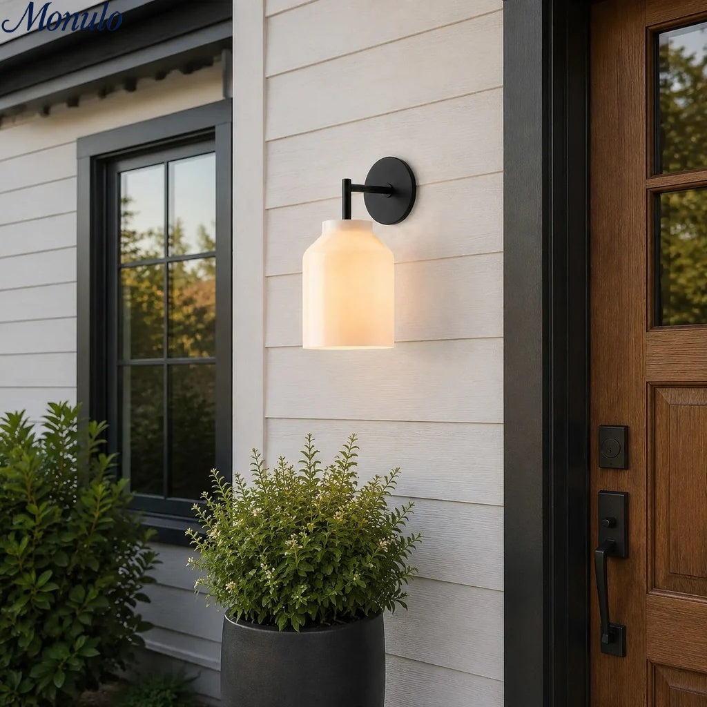 Hanton Industrial Modern Outdoor Wall Sconce — Slim Contemporary Design