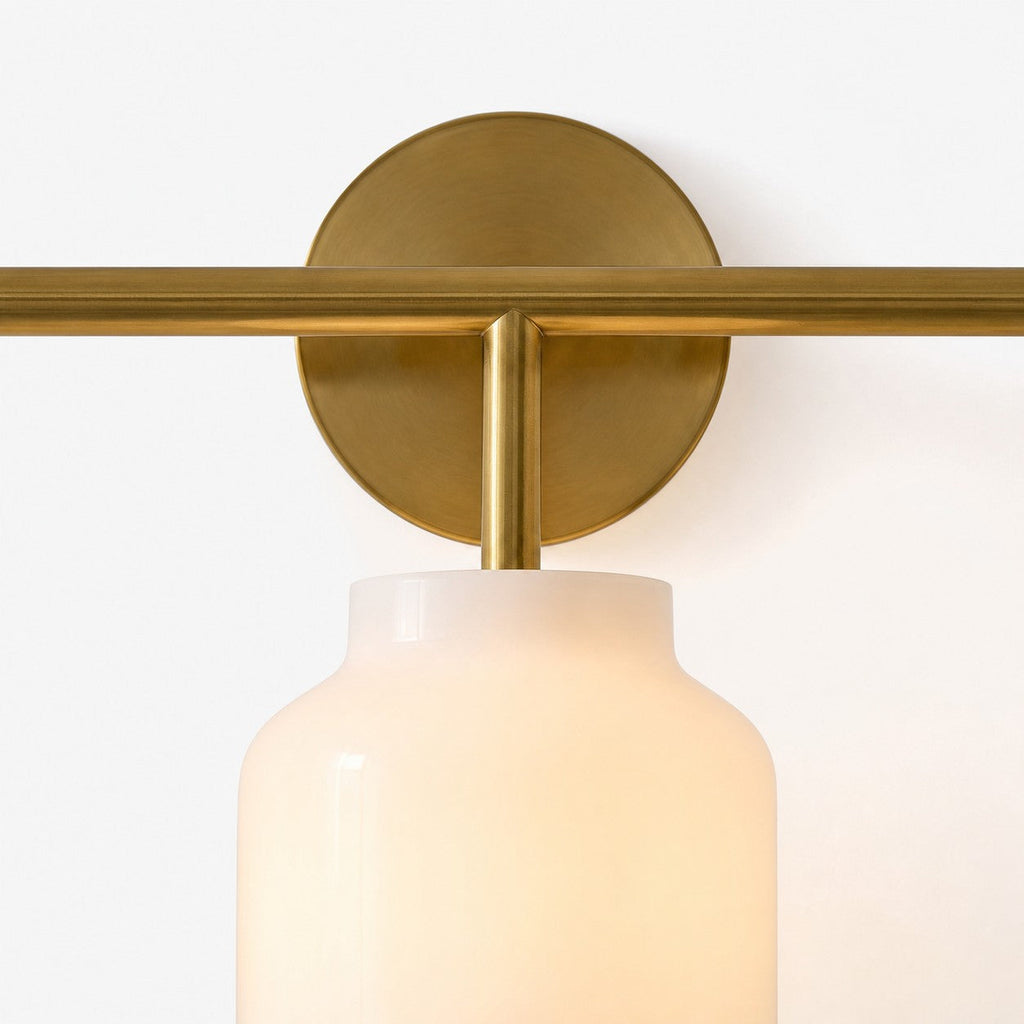 Hanton Modern 3-Light Wall Sconce — Slim Profile Milk Glass Fixture