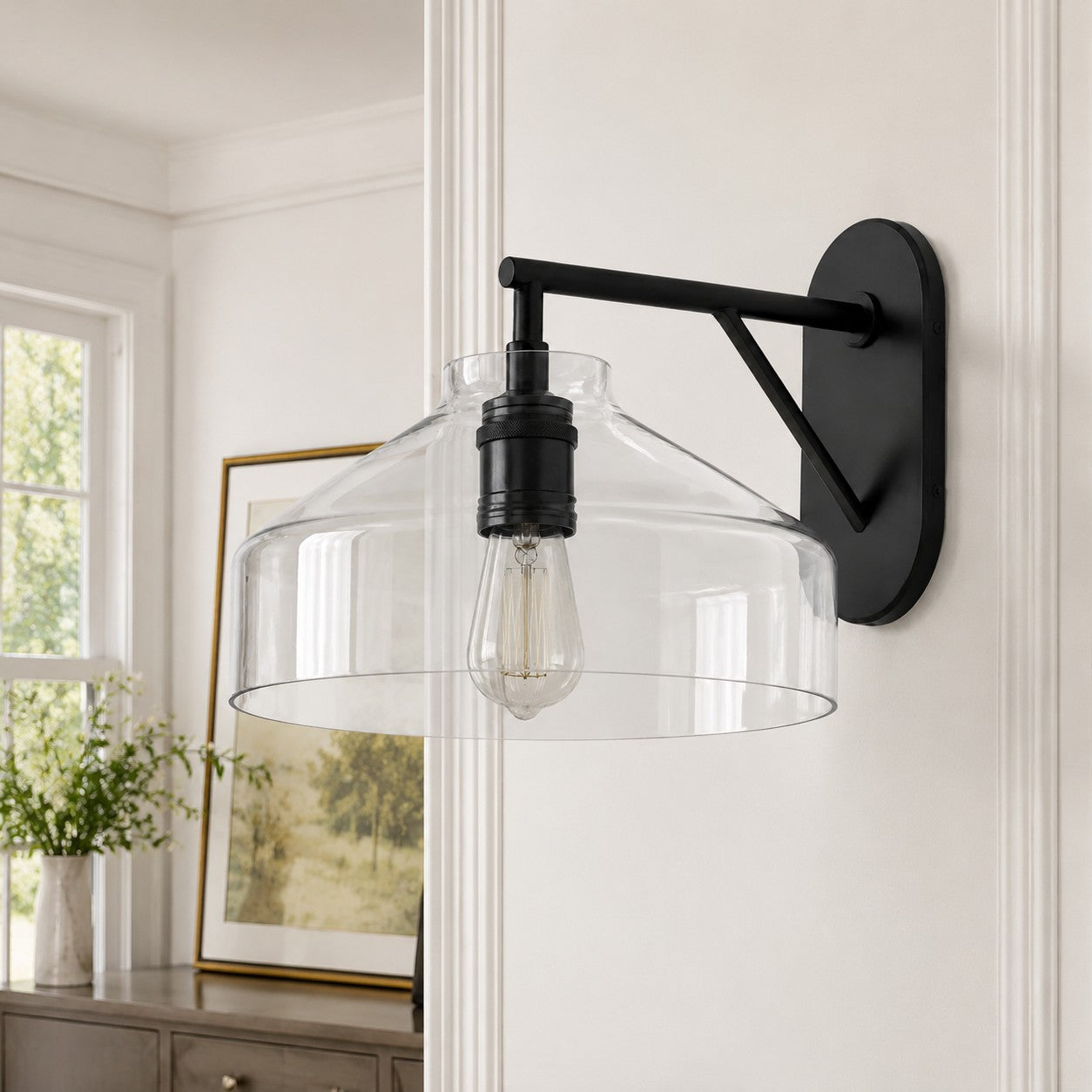 Hanton Industrial Modern Outdoor Wall Sconce — Slim Contemporary Design