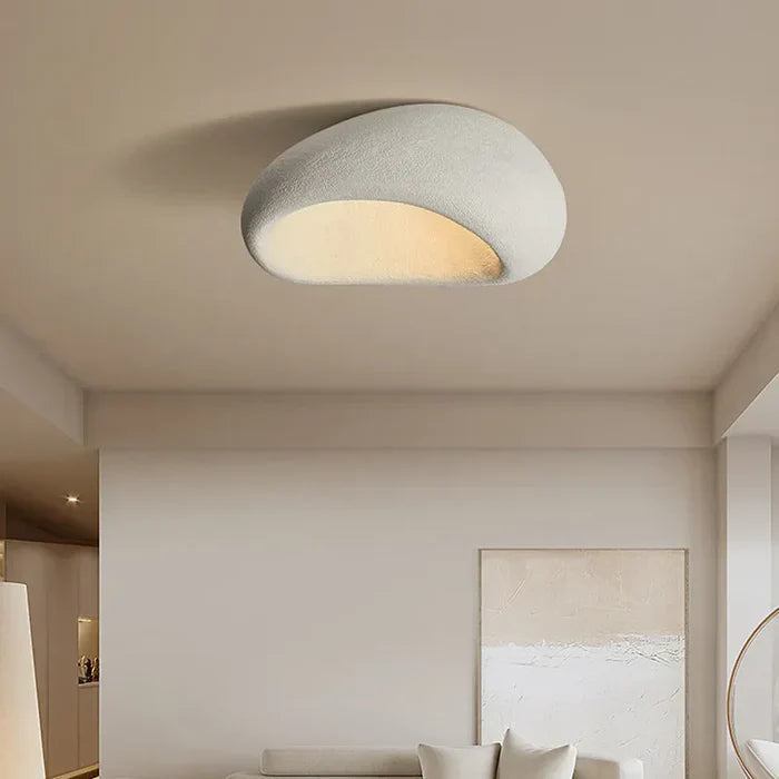 Wabi Sabi Ceiling Light – Soft Warm Radiance with Natural Stone Texture | fashely