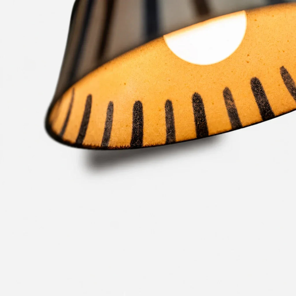Compact Hand-Painted Ceramic Pendant Lamp — 7-Inch Shade