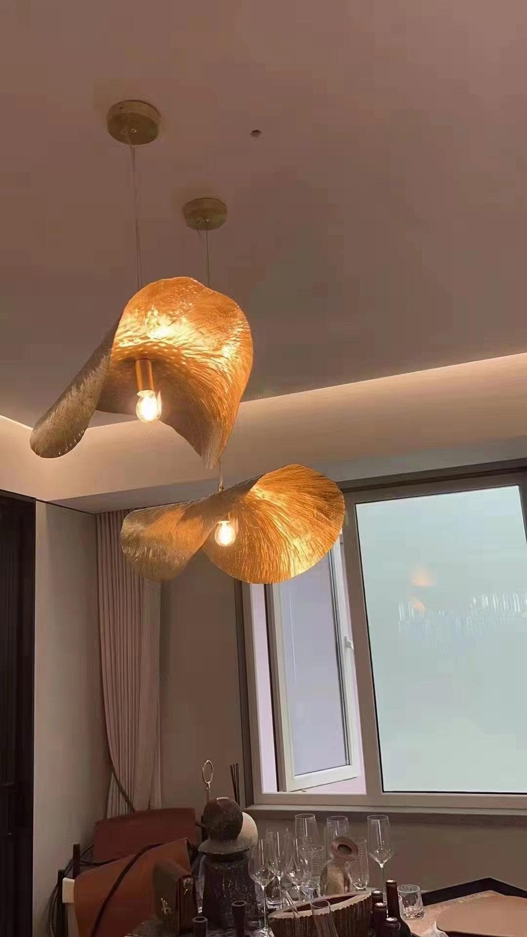 Hammered Brass Matte Pendant Light