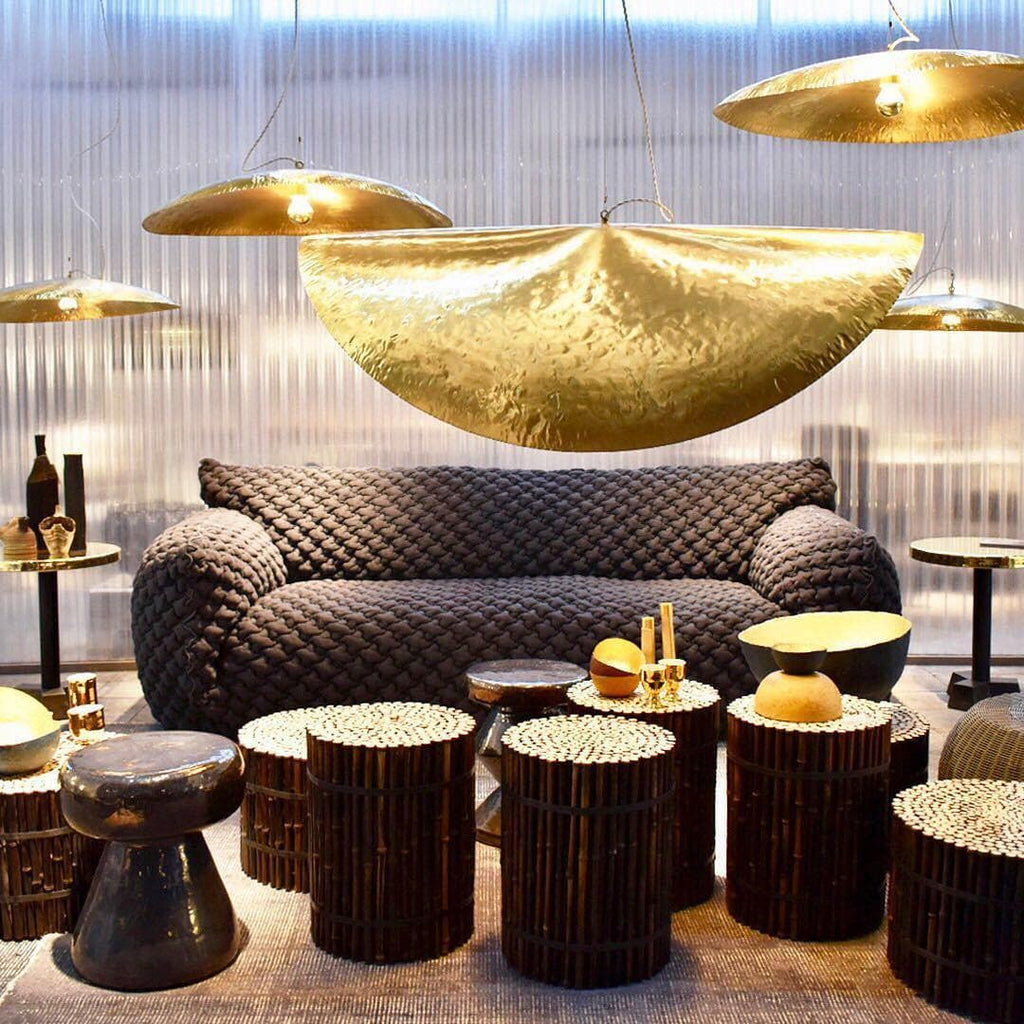 Hammered Brass Matte Pendant Light