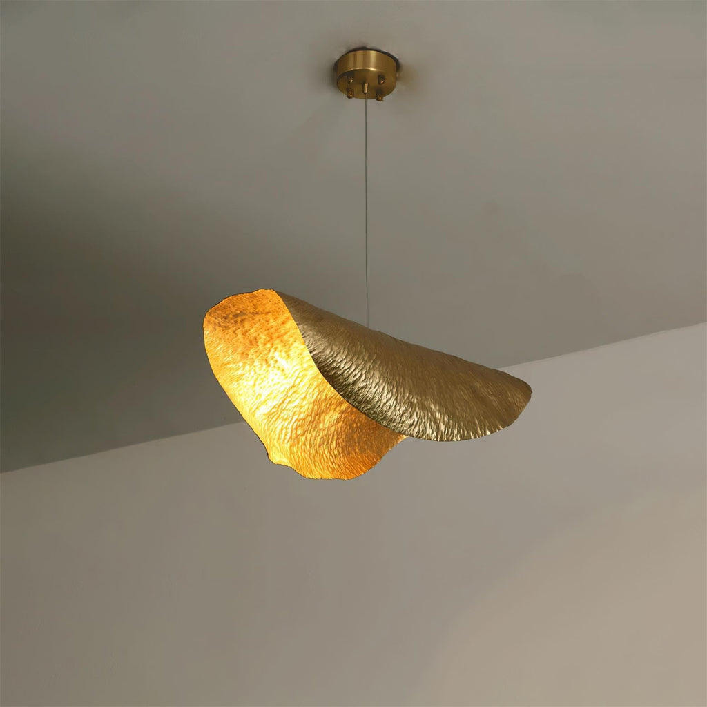 Hammered Brass Matte Pendant Light