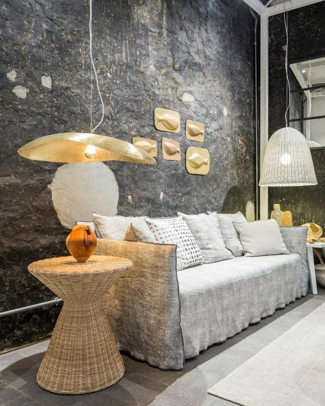 Hammered Brass Matte Pendant Light