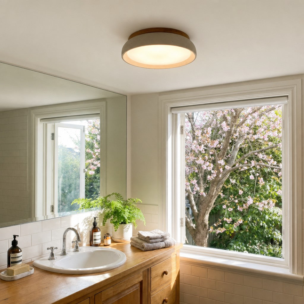 Travira Sculptural Travertine Ceiling Fixture – Soft Ambient Light