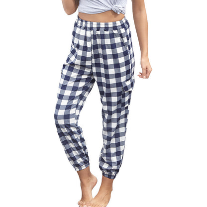 Pantalon Jogger à Carreaux Style "Cargo" avec Taille Élastiquée