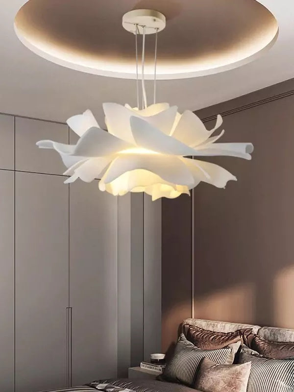 Handcrafted White Lotus Flower Acrylic Pendant Light — Vintage Nordic Ceiling Lamp