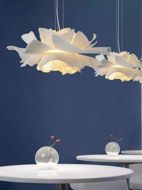 Handcrafted White Lotus Flower Acrylic Pendant Light — Vintage Nordic Ceiling Lamp