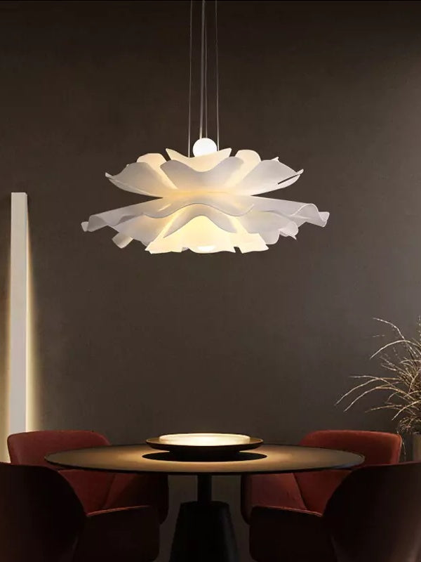 Handcrafted White Lotus Flower Acrylic Pendant Light — Vintage Nordic Ceiling Lamp