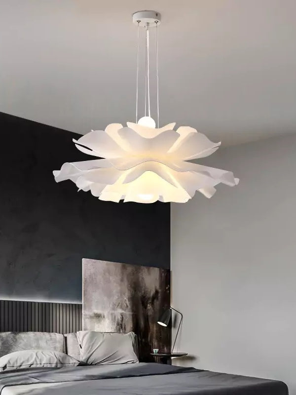 Handcrafted White Lotus Flower Acrylic Pendant Light — Vintage Nordic Ceiling Lamp