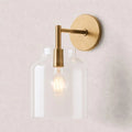 Hanton Minimal Wall Sconce — Vintage Milk Glass Shade, Metal Accent Hardware