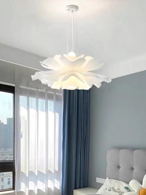 Handcrafted White Lotus Flower Acrylic Pendant Light — Vintage Nordic Ceiling Lamp