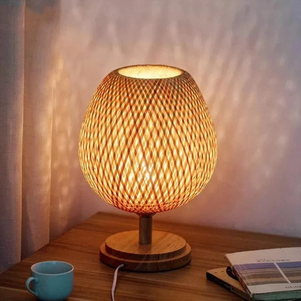 Sustainable Bamboo Table Lamp — Handcrafted Natural Accent Light