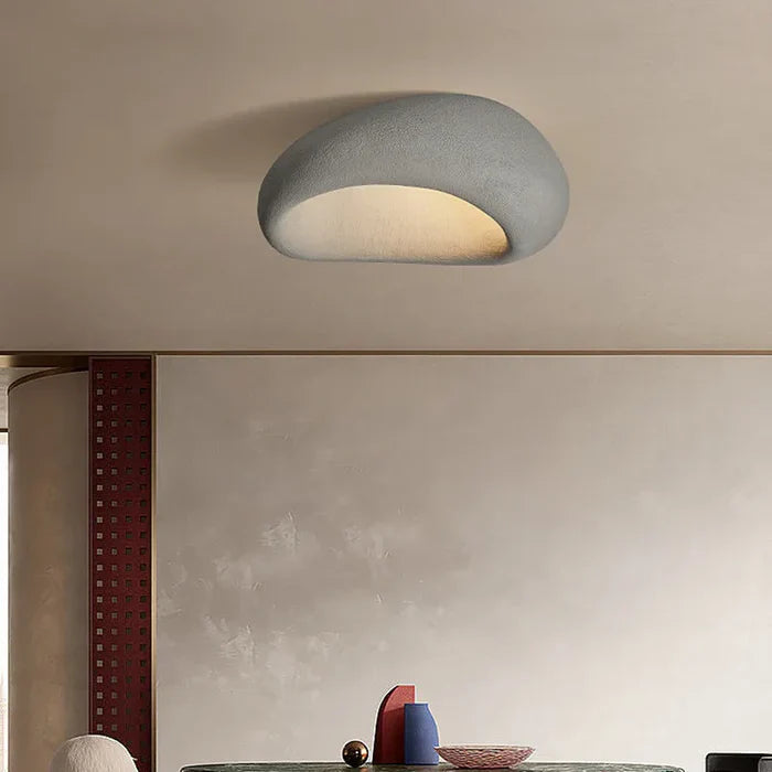 Wabi Sabi Ceiling Light – Soft Warm Radiance with Natural Stone Texture | fashely