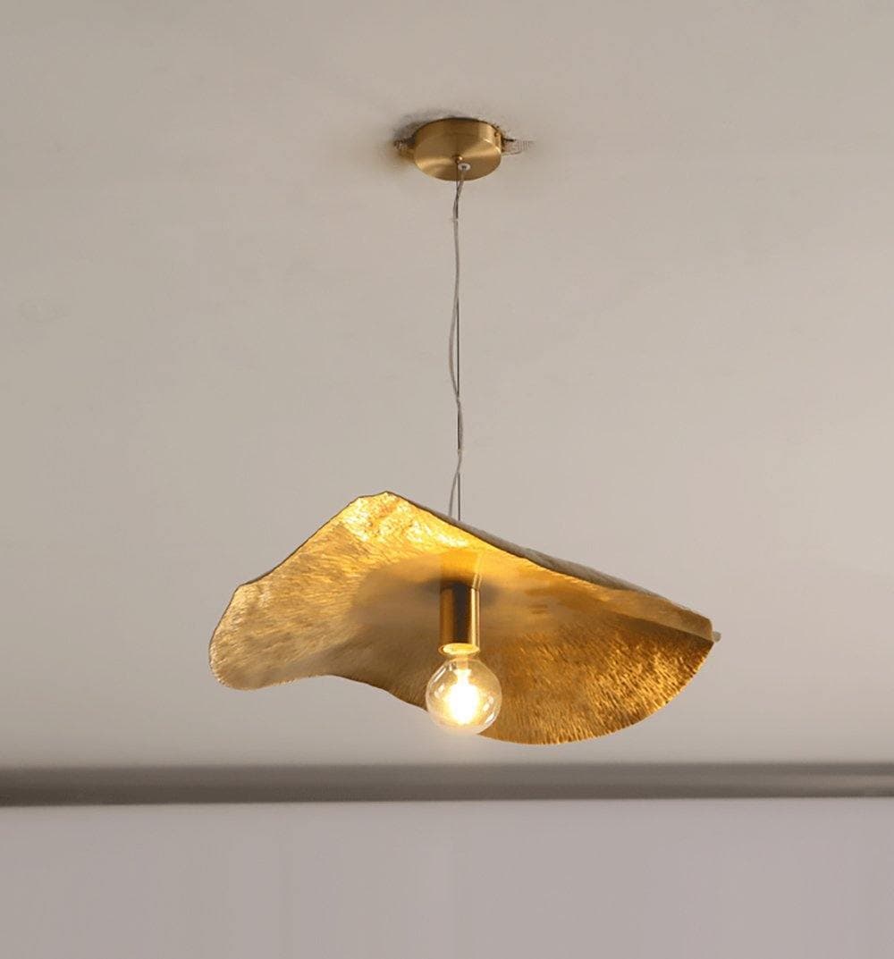 Hammered Brass Matte Pendant Light