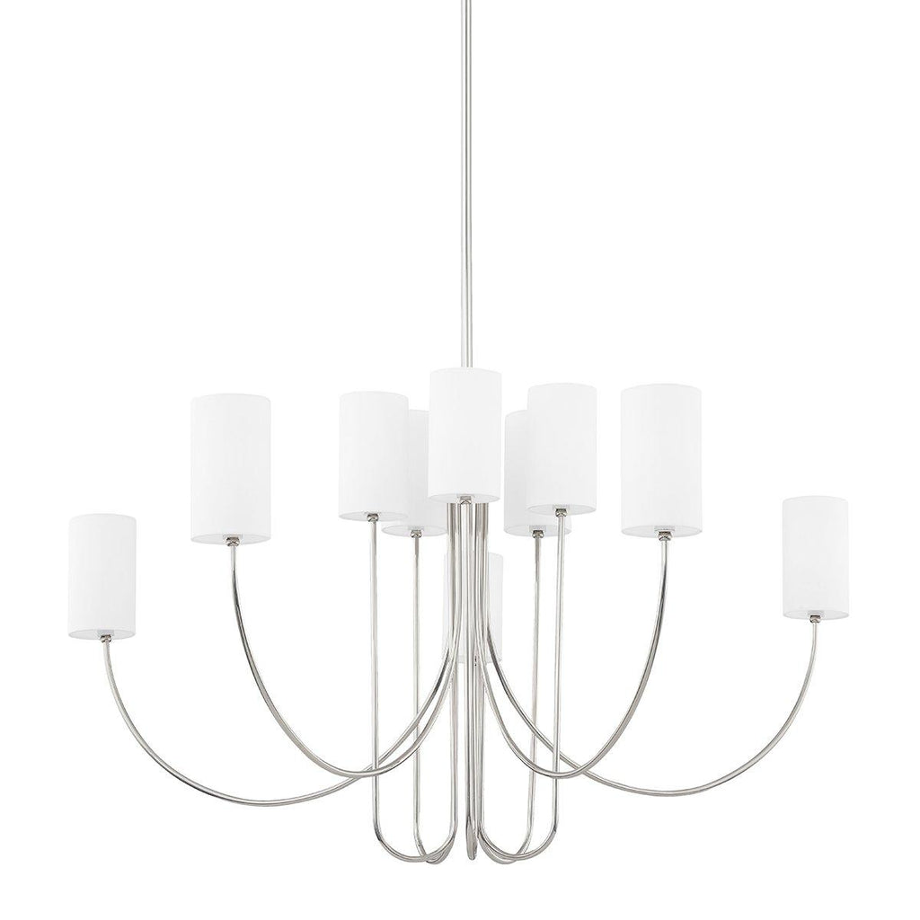 Esilora Harlem Chandelier — Belgian Linen Drum Shades