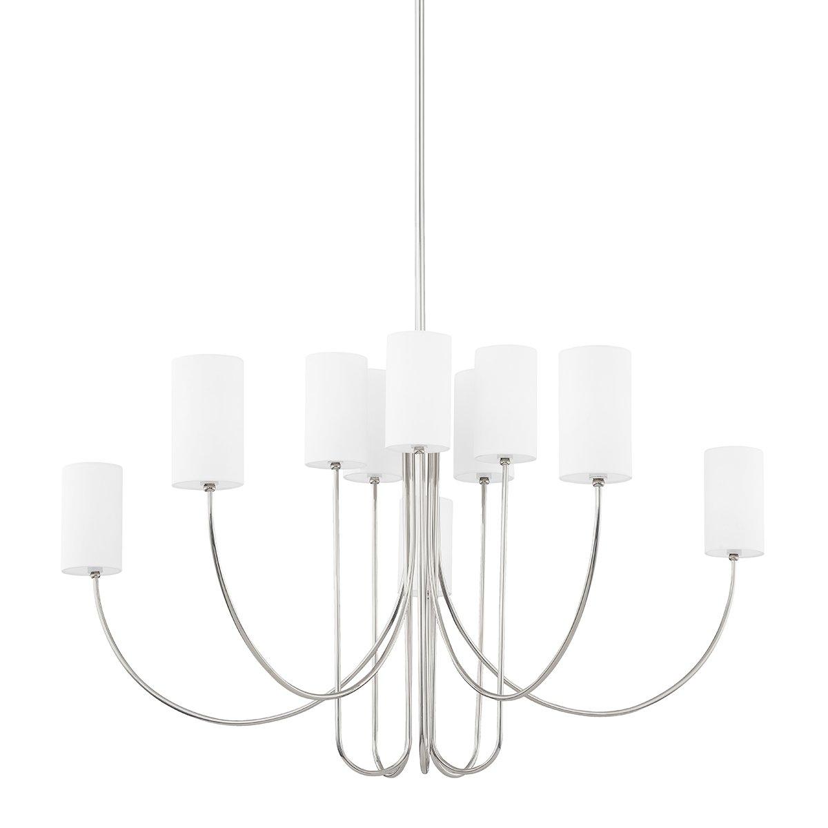 Esilora Harlem Chandelier — Belgian Linen Drum Shades
