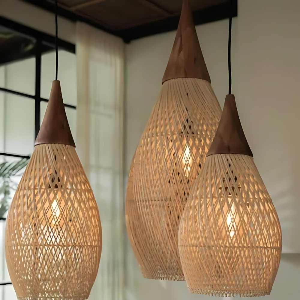 Handcrafted Rattan Pendant Lamp — Tapestry Ceiling Light