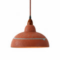 Hand-Painted Terracotta Resin Pendant Light — 35cm Dome, 7.3 Inch Height