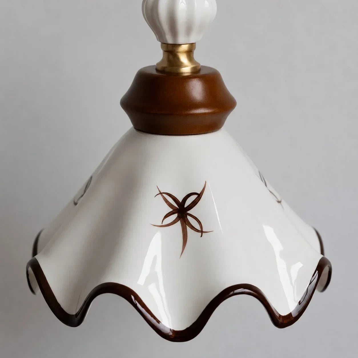 Compact Hand-Painted Ceramic Wall Sconce — Gloss Finish