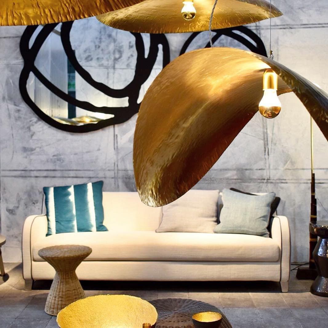 Hammered Brass Matte Pendant Light