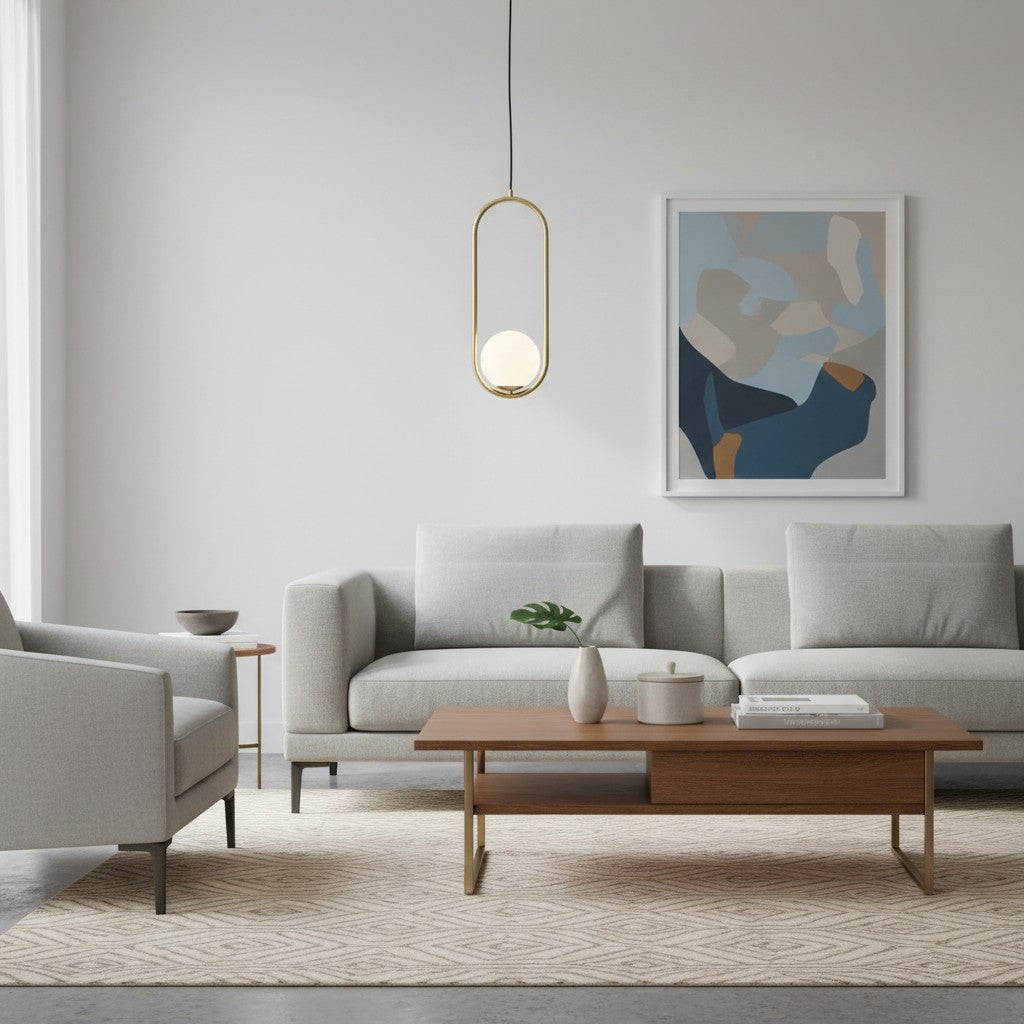 Halozen Modern Pendant Light — Soft Oval Decorative Hanging Lamp