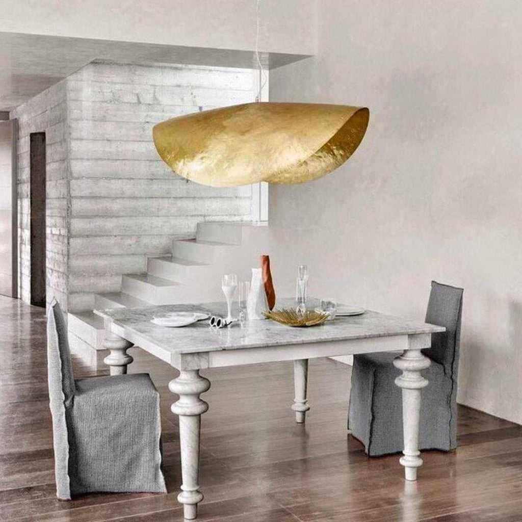 Hammered Brass Matte Pendant Light