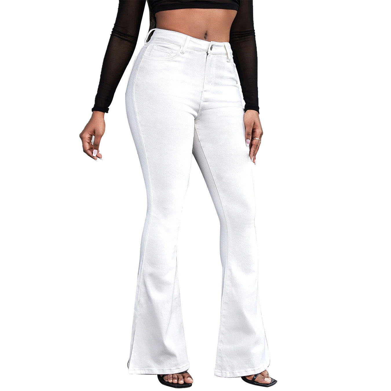 Jean Évasé Taille Haute pour une Silhouette Allongée