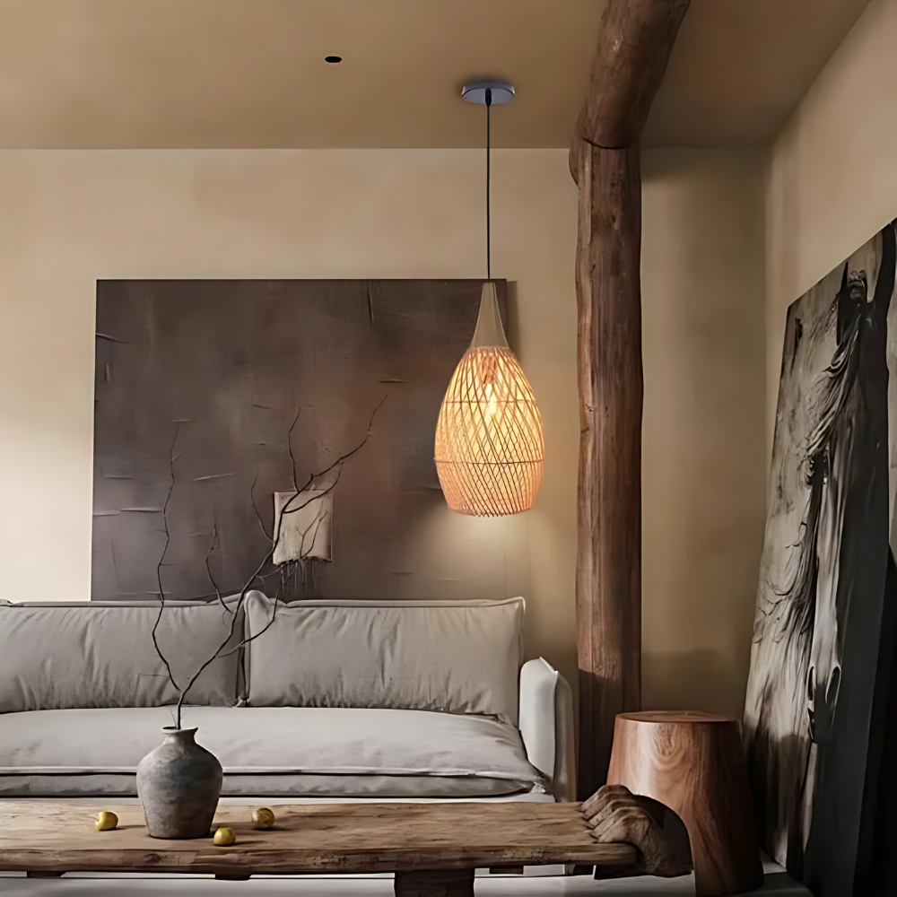 Handcrafted Rattan Pendant Lamp — Tapestry Ceiling Light