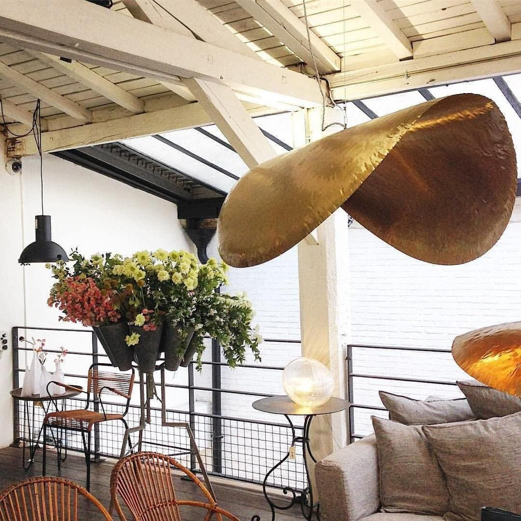 Hammered Brass Matte Pendant Light