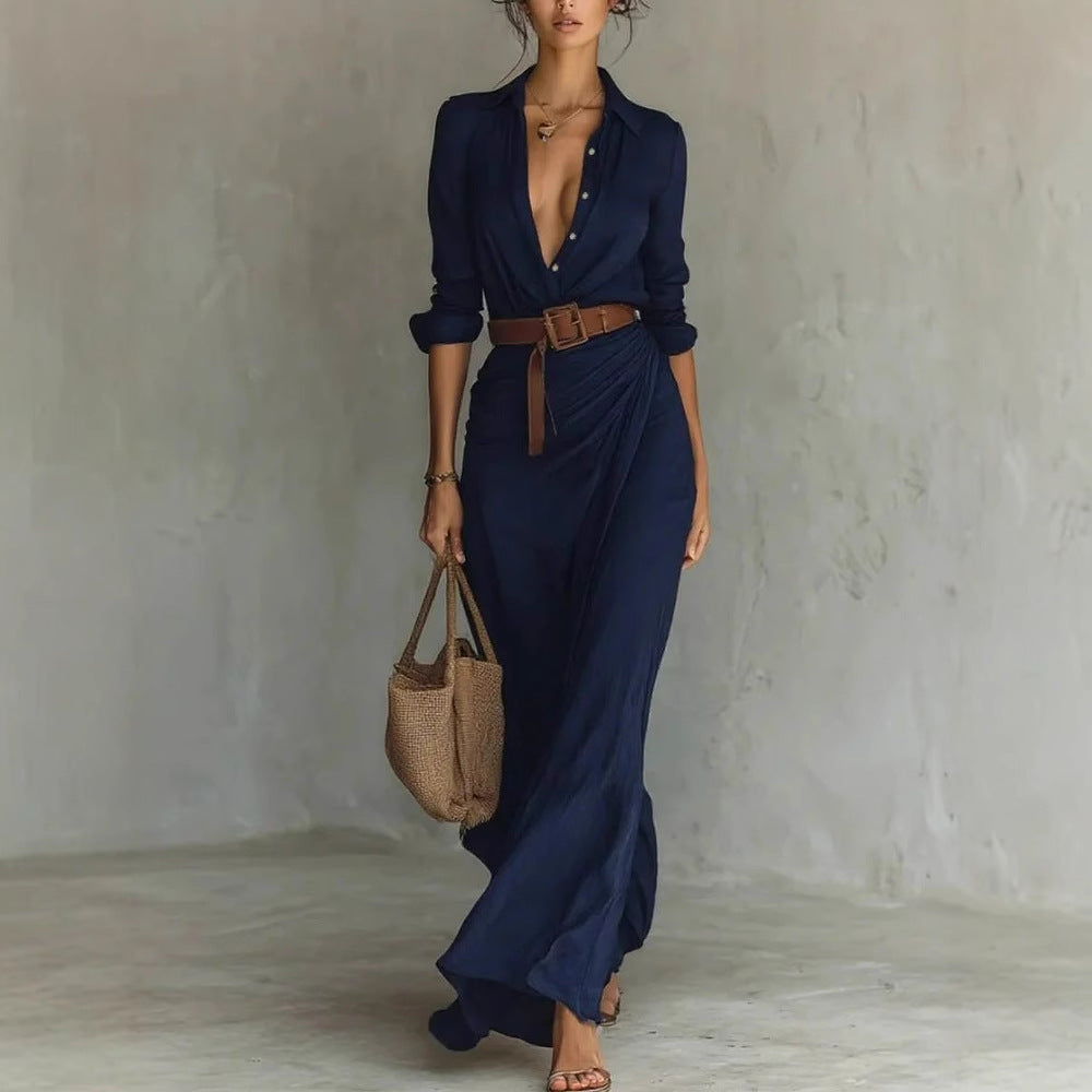 L'Élégante Robe Longue Drapée - Collection Premium