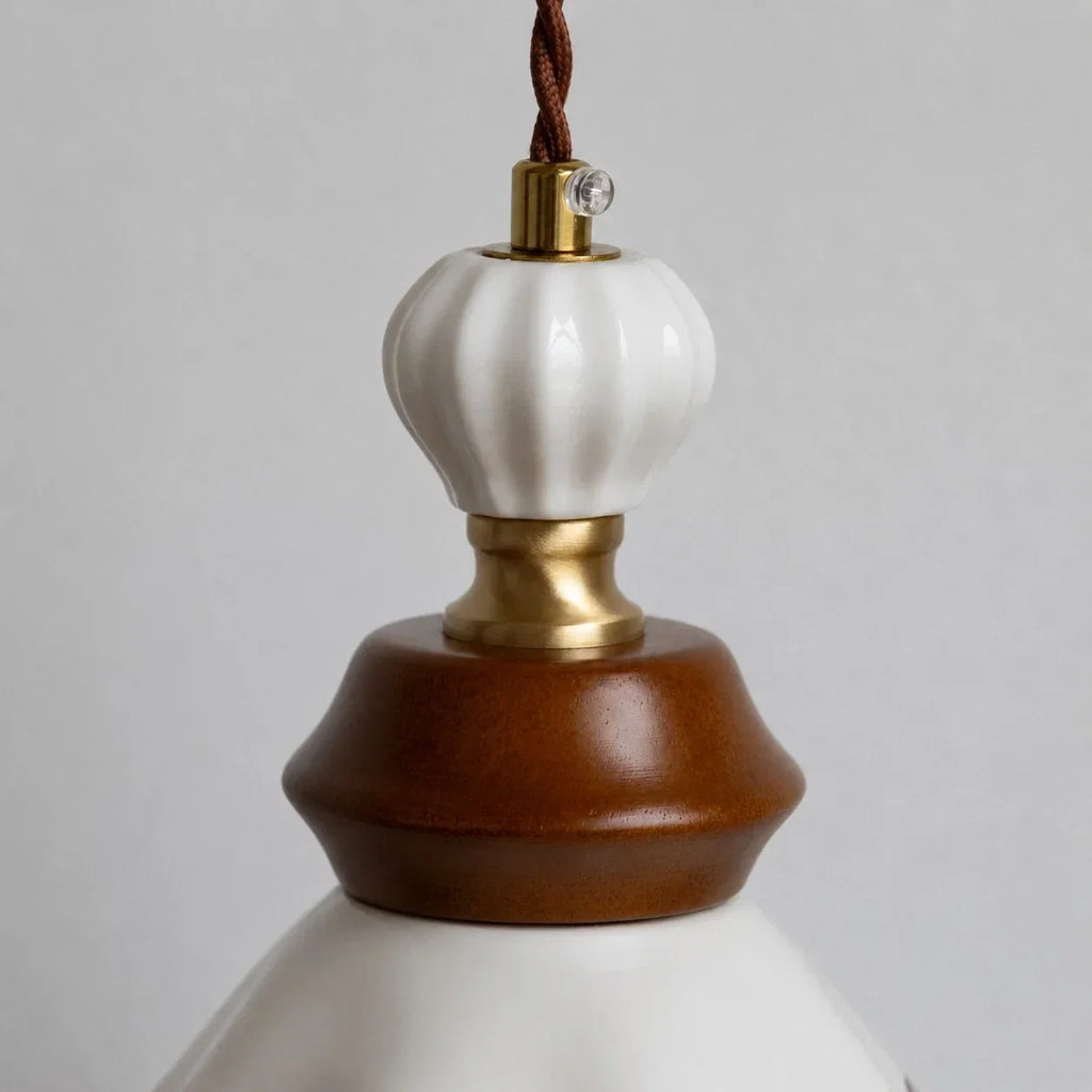 Compact Hand-Painted Ceramic Wall Sconce — Gloss Finish