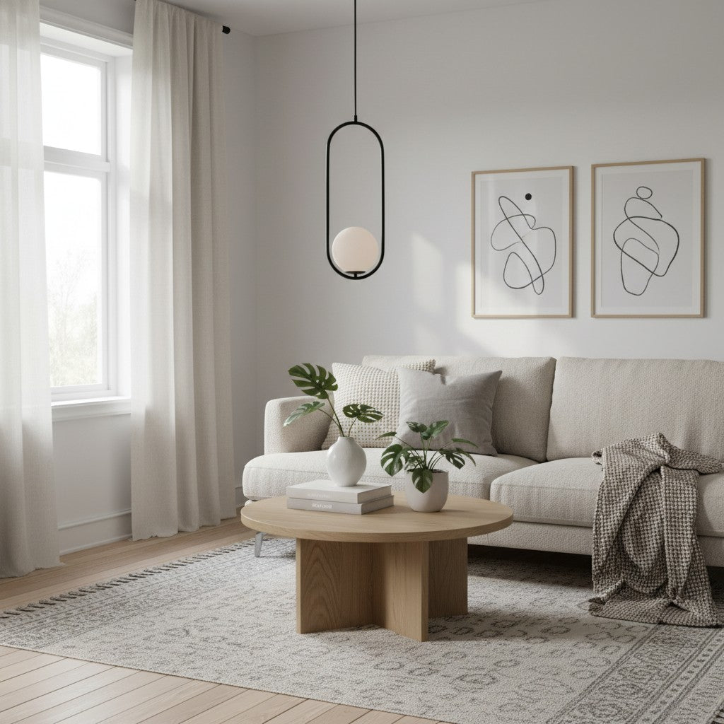 Halozen Modern Pendant Light — Soft Oval Decorative Hanging Lamp